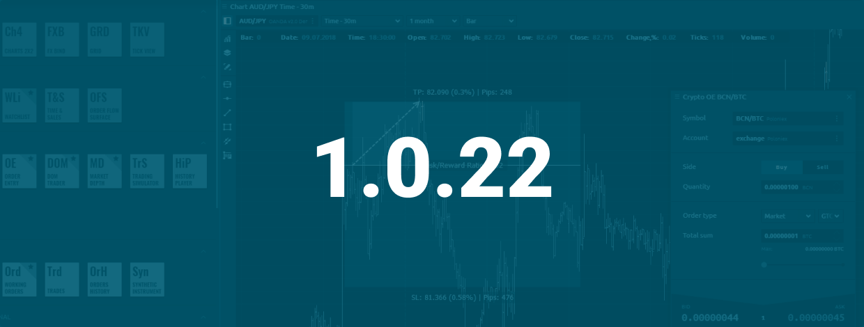 New version of Quantower platform is here - 1.0.22