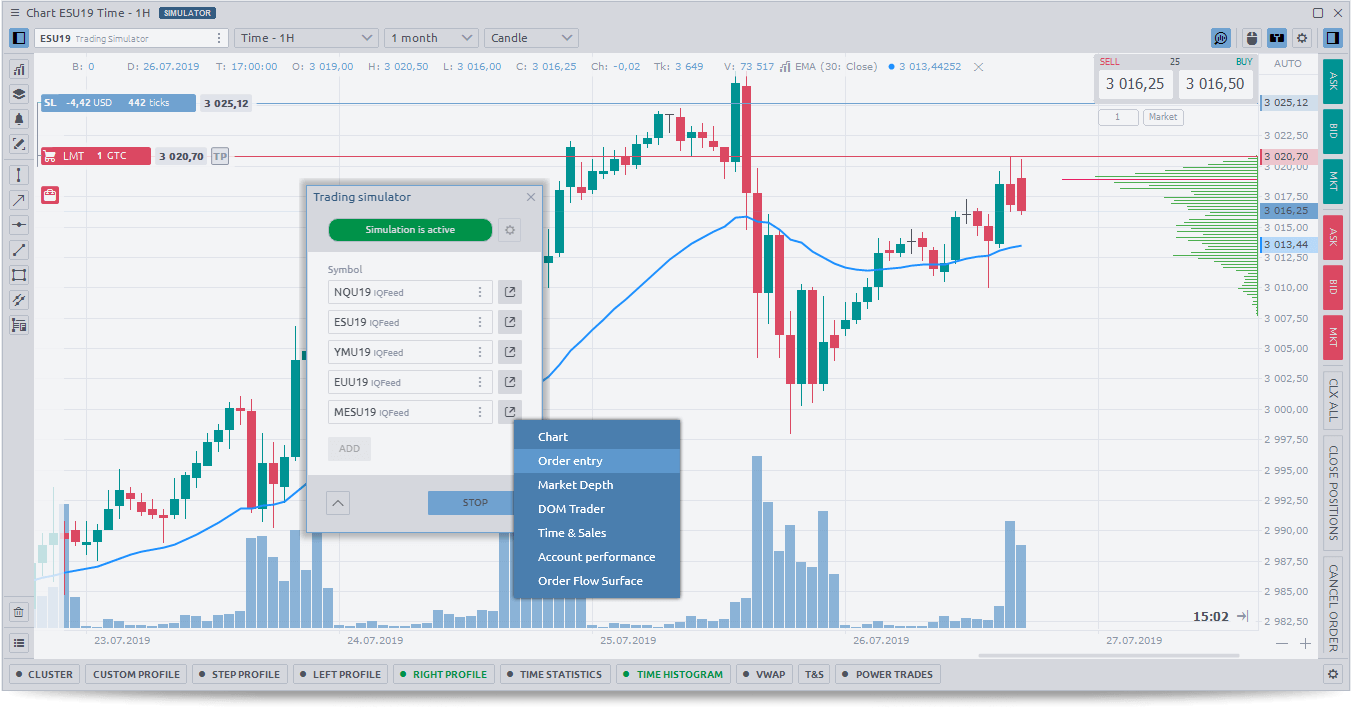 Trading simulation