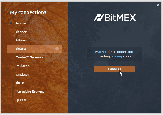 BitMEX crypto exchange is available in Quantower platform