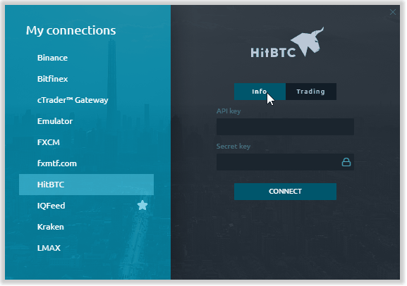 Added trading on HitBTC crypto exchange